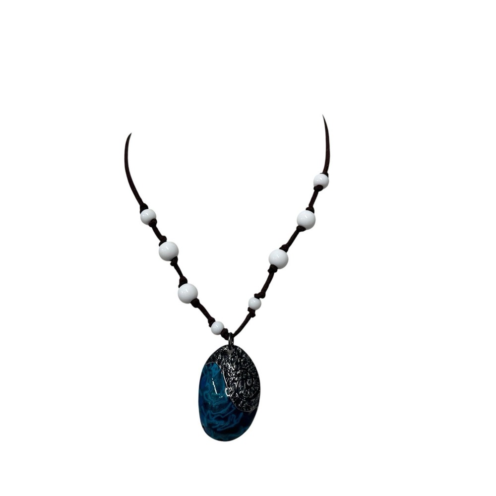 Disney Moana Necklace Replica Necklace Faux Leather String Heart Blue Fashion